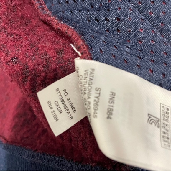 Patagonia Woolyester Fleece Jacket Full Zip Oxide Red Blue Womens Large L - Picture 5 of 16